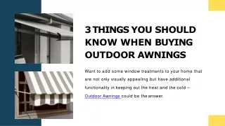 3 Things You Should Know When Buying Outdoor Awnings