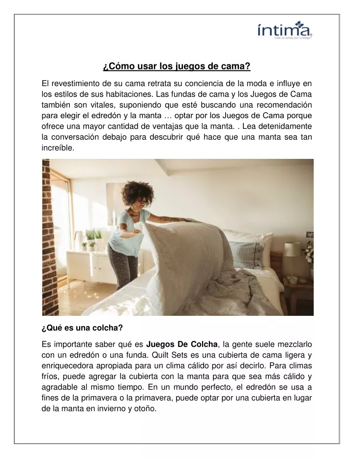 c mo usar los juegos de cama