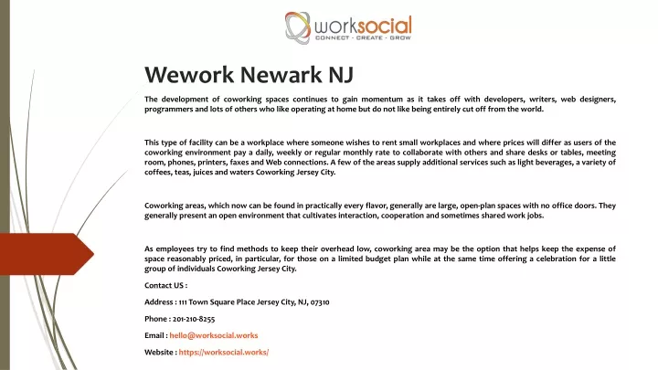 wework newark nj