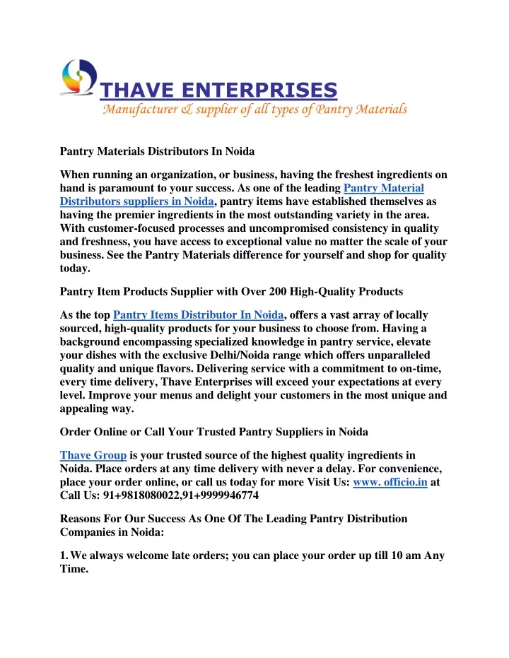 thave enterprises manufacturer supplier