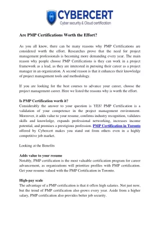 Are PMP Certifications Worth the Effort
