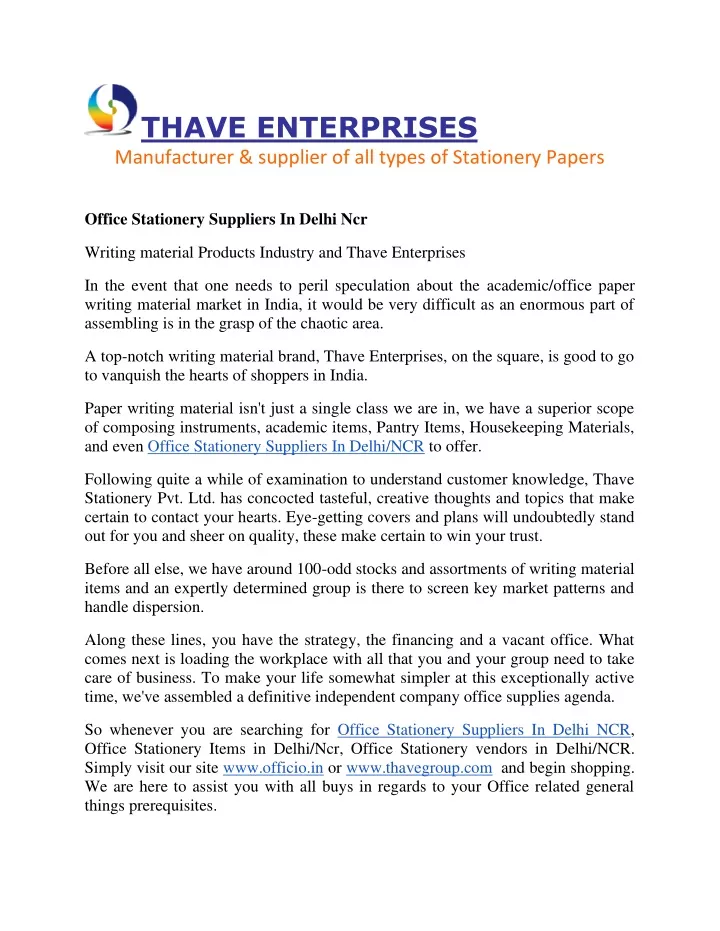 thave enterprises manufacturer supplier