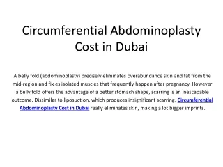 circumferential abdominoplasty cost in dubai