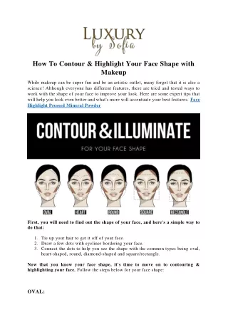 how to contour highlight your face shape with