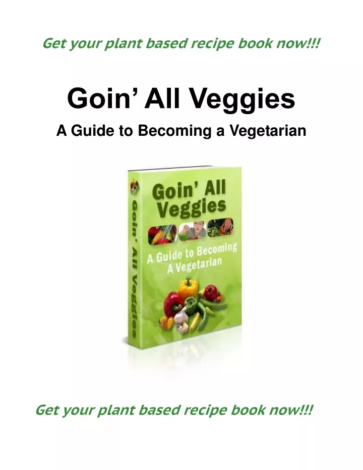 get your plant based recipe book now