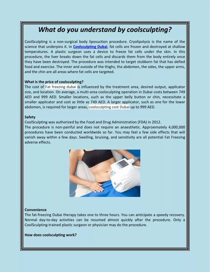 what do you understand by coolsculpting