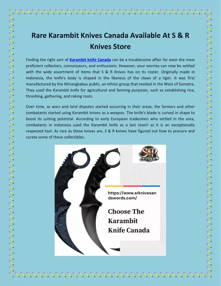 rare karambit knives canada available