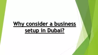 Why consider a business setup in Dubai