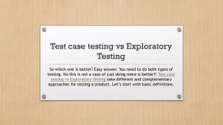 test case testing vs exploratory testing