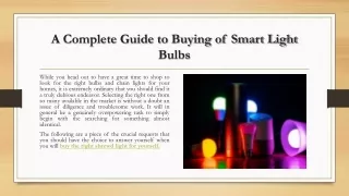 a complete guide to buying of smart light bulbs