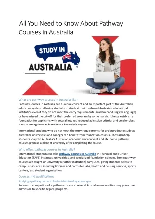 all you need to know about pathway courses