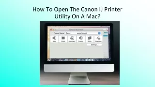 how to open the canon ij printer utility on a mac