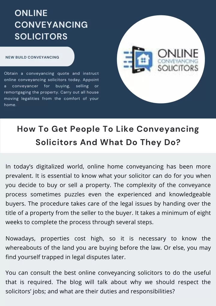 online conveyancing solicitors