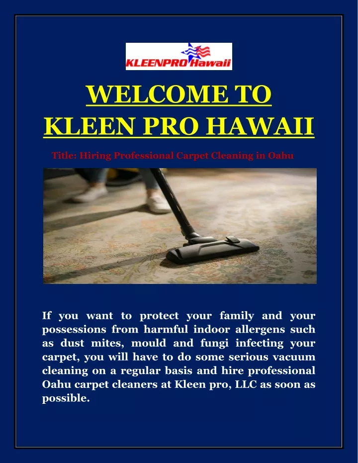 welcome to kleen pro hawaii title hiring