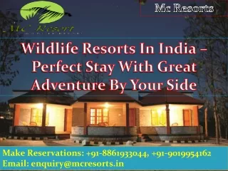 Wildlife Resorts In India – Perfect Stay With Great Adventure By Your Side