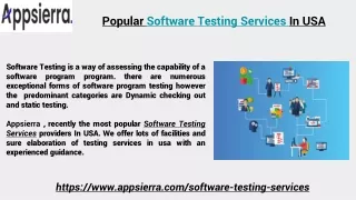 popular software testing services in usa