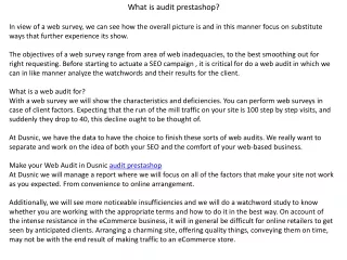 what is audit prestashop