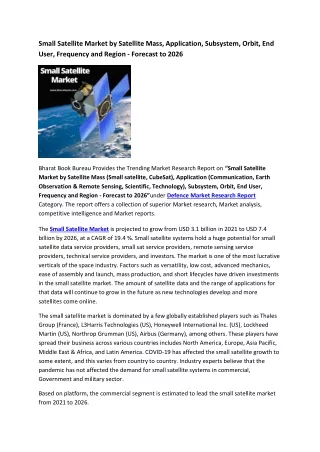 small satellite market by satellite mass