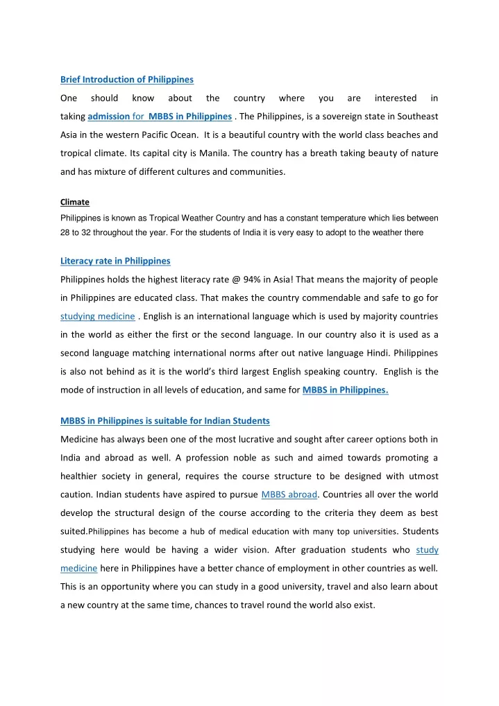 brief introduction of philippines