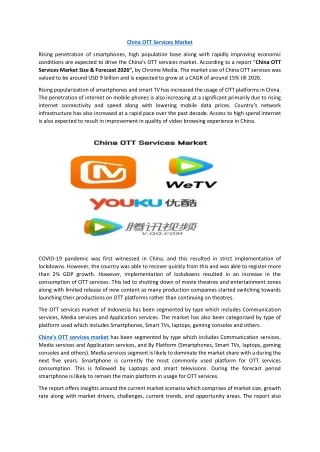 China OTT Services Market Report