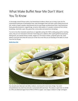 what make buffet near me don t want you to know