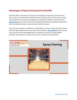 advantages of epoxy flooring and its benefits
