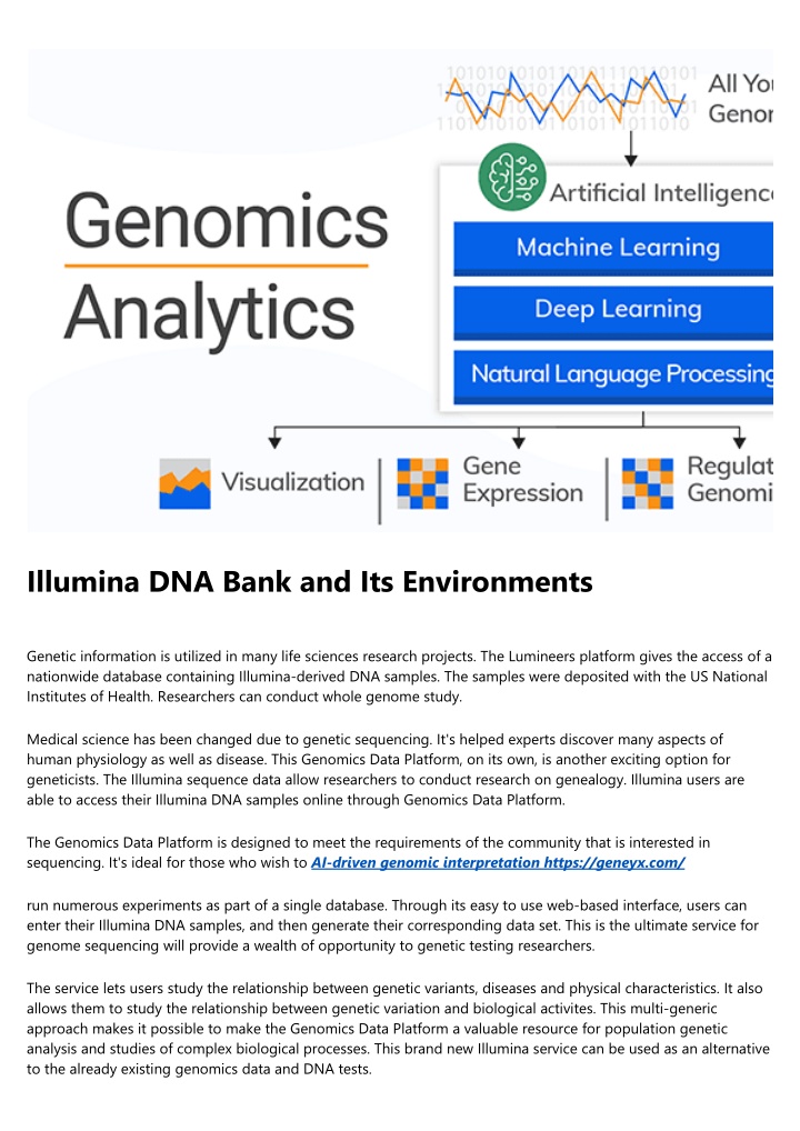 illumina dna bank and its environments