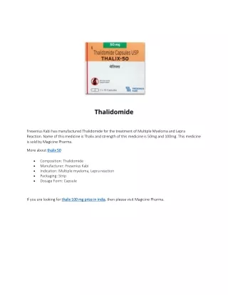 fresenius kabi has manufactured thalidomide