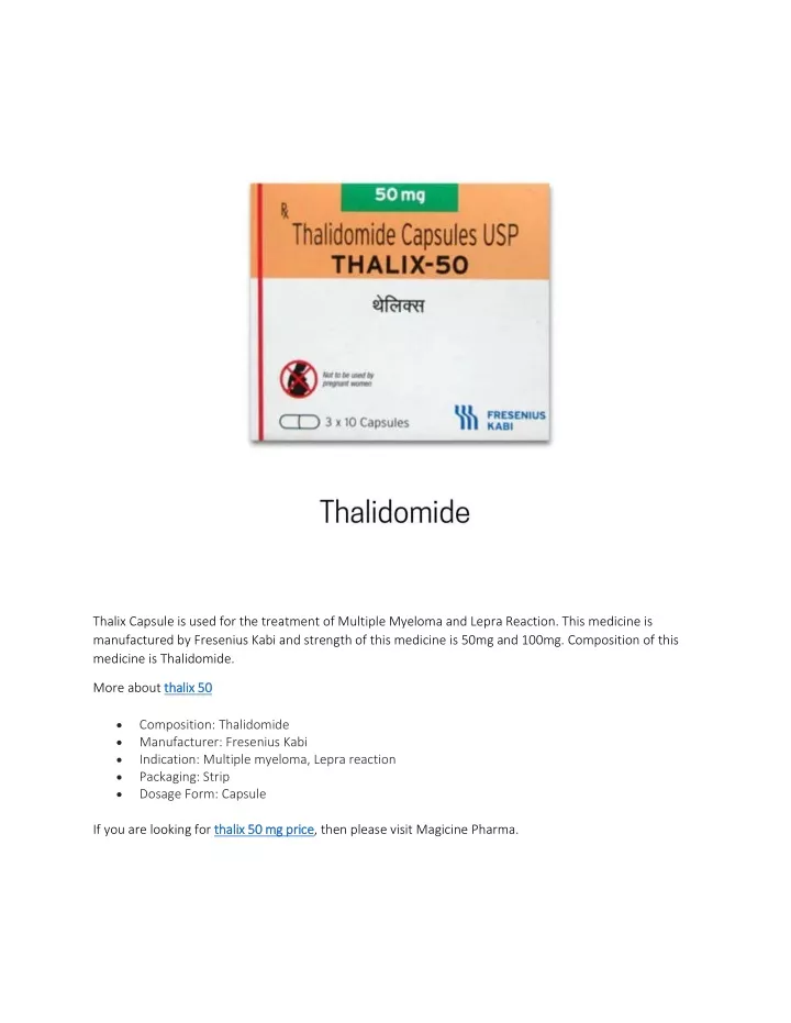 thalix capsule is used for the treatment