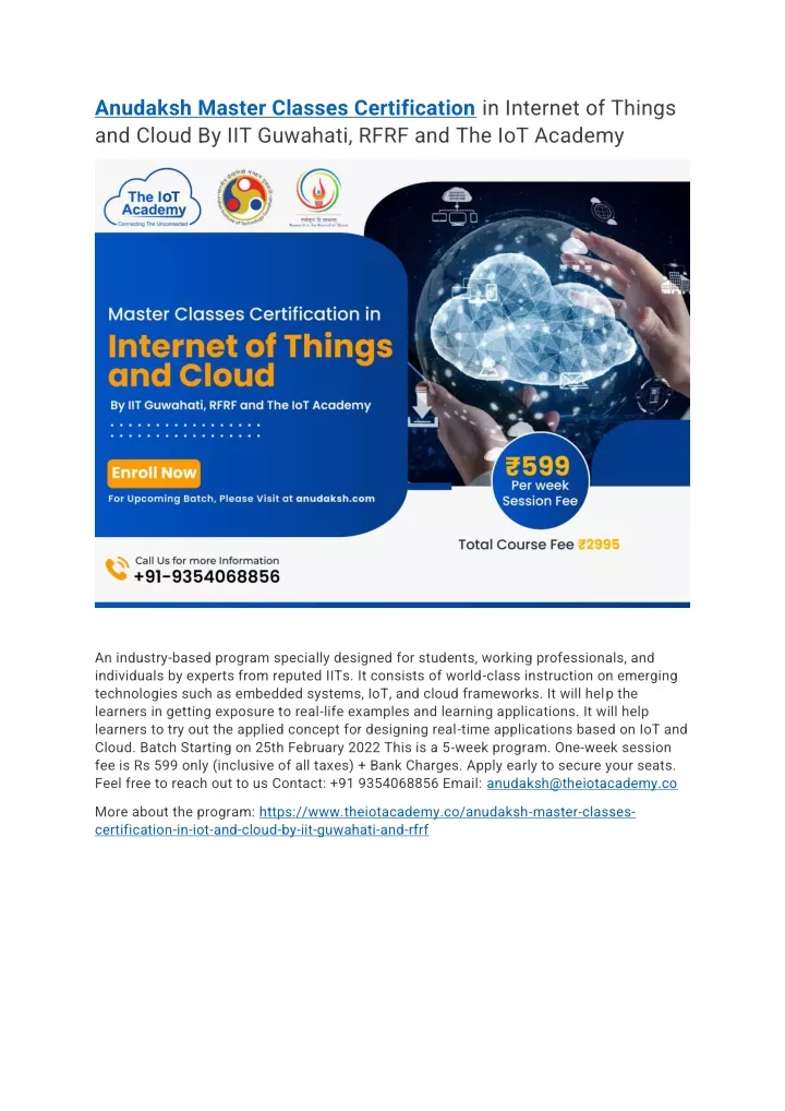 anudaksh master classes certification in internet