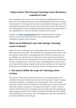 5 ways to save time during e learning course