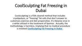 CoolSculpting Fat Freezing in Dubai