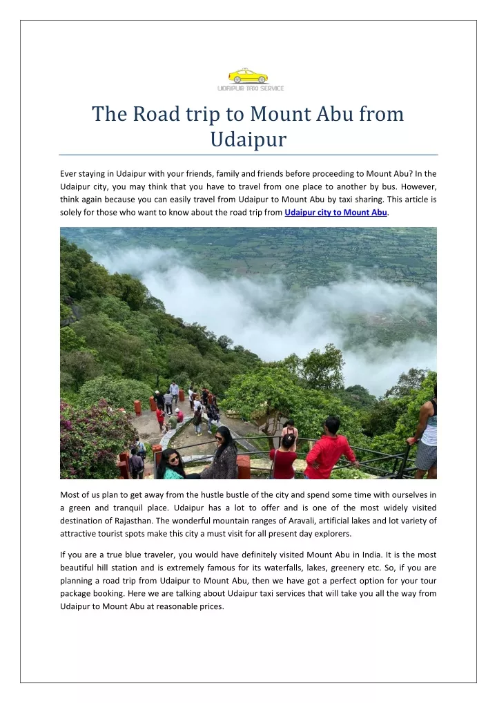the road trip to mount abu from udaipur
