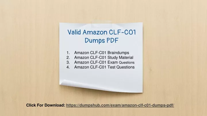 valid amazon clf c01 dumps pdf