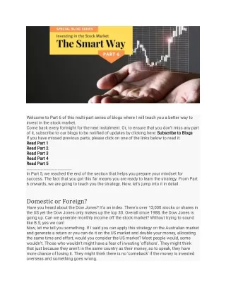 Fokas Beyond - Investing in the Stock Market The Smart Way [Part 6]