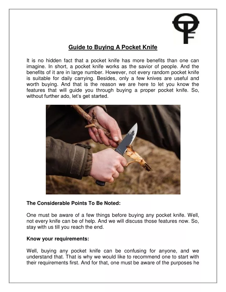 guide to buying a pocket knife it is no hidden