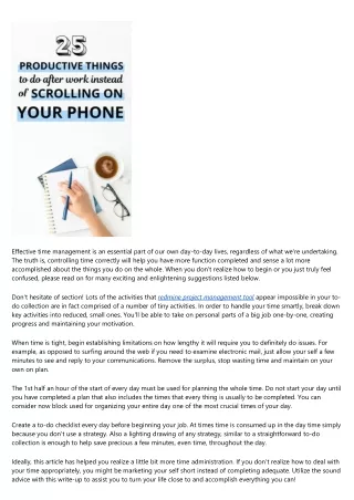 effective time management is an essential part