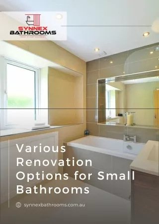 Various Renovation Options for Small Bathrooms