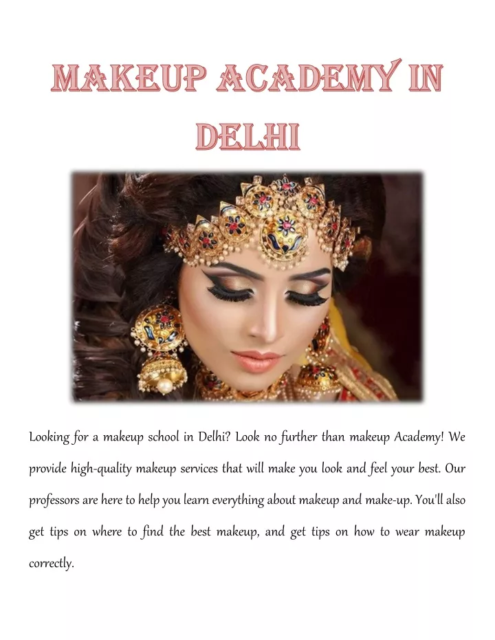 looking for a makeup school in delhi look