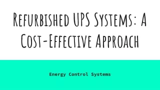 Refurbished UPS systems: A Cost-Effective Approach