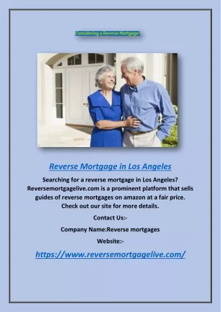 Reverse Mortgage In Los Angeles | Reversemortgagelive.com