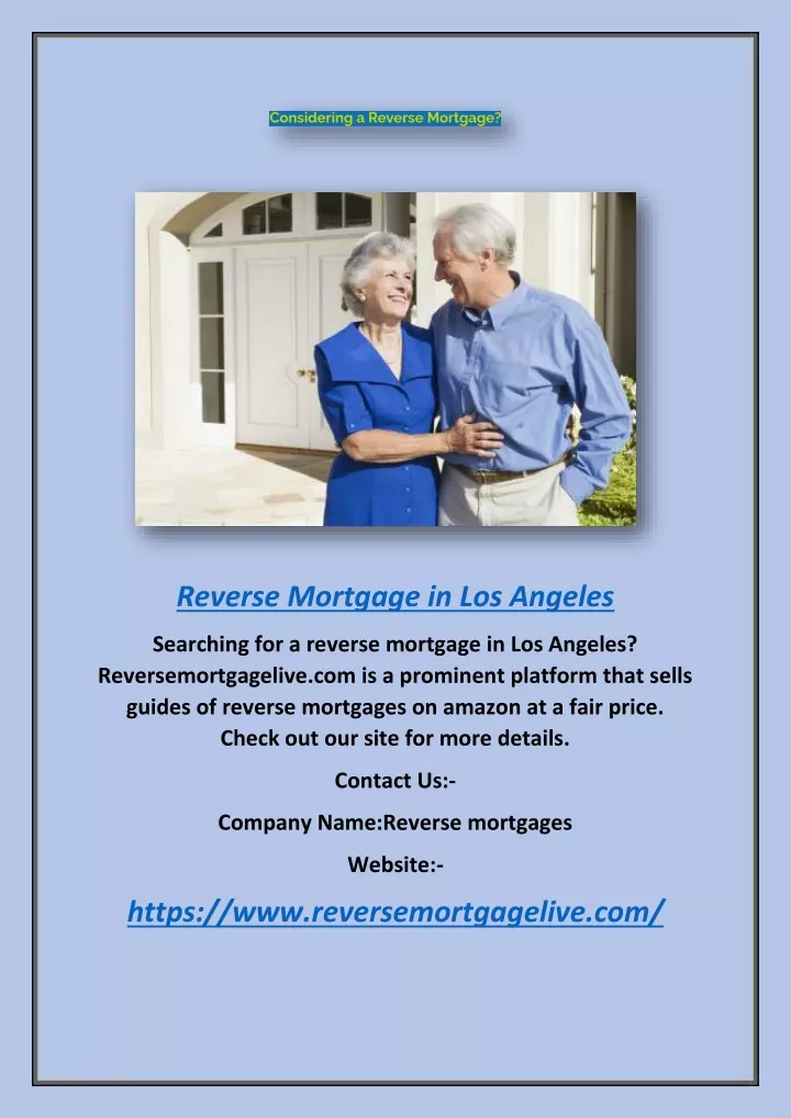 reverse mortgage in los angeles