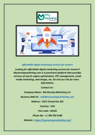 Affordable Digital Marketing Services For Movers | Mymovingmarketing.com