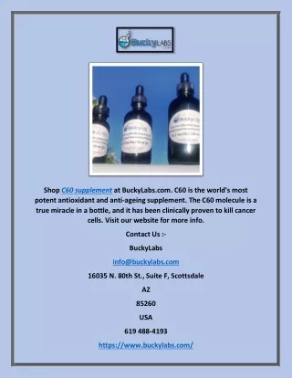 C60 Supplement | BuckyLabs.com
