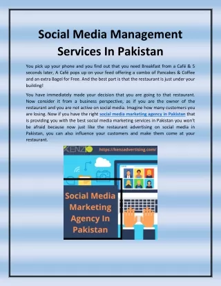 Social Media Management Services In Pakistan