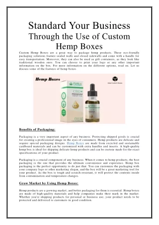 standard your business through the use of custom