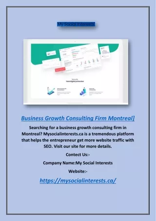 Business Growth Consulting Firm Montreal | Mysocialinterests.ca