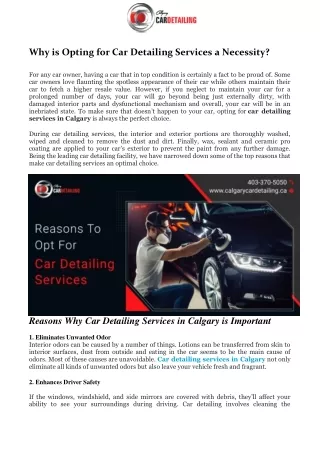 why is opting for car detailing services