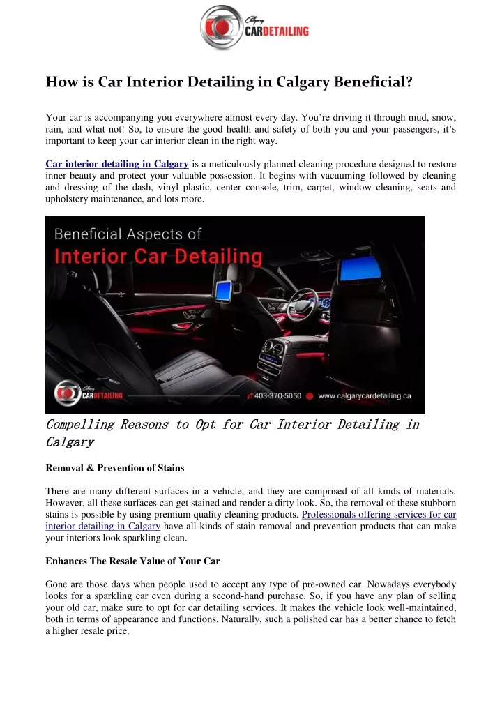 how is car interior detailing in calgary