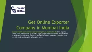 Best Online Exporter Company in Mumbai India